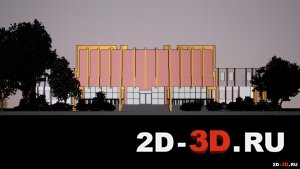 Киноклуб для 200 человек 3d модель в ArchiCAD