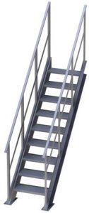 Металлическая лестница высота подъема 2 м угол наклона 45 градусов