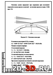 Расчетная схема арки