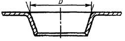 Размеры диаметром отбортованных отверстий облегчения (ненормализованных) указывают по линии пересечения внешних поверхностей