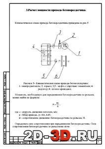 Кинематическая схема привода бетоноукладчика