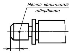 При необходимости в зоне требуемой твердости указывают место испытания твердости