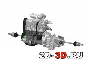 3d модель двигателя