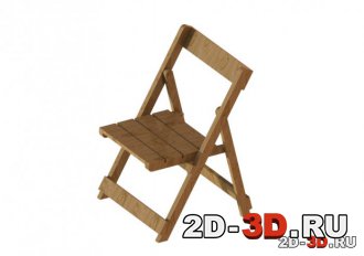 3d модель стульчика складного из дерева