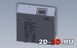 3d модель платы в корпусе в SolidWorks