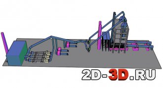 3D модель технологической линии производства цемента