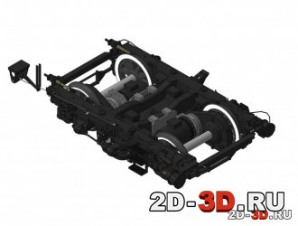 3d модель приводной тележки грузового вагона