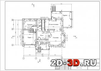 План 1 этажа с размерами