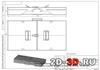 Чертёж и 3d модель мангал-чемодана в собранном виде