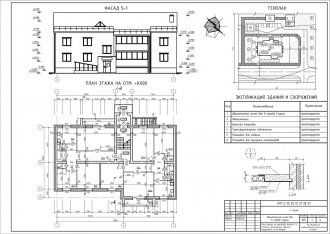 План этажа на отм.0.000; Фасад 5-1; Генплан