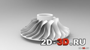 3d модель втулки с лопастями в SolidWorks