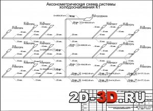 Аксонометрическая схема системы холодоснабжения К1