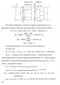 Величины изгибающих моментов в уровне опирания ригеля