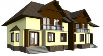 3д модель двоповерхового будинку