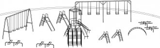 3d модели детских площадок в AutoCAD