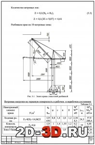 Эскиз крана с высотной разбивкой