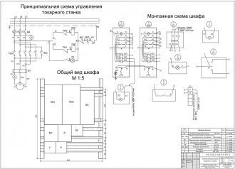Принципиальная схема управления токарного станка