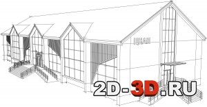 3d модель здания в skp формате