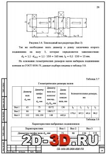 Тихоходный вал редуктора, геометрические размеры валов