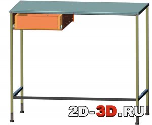 Стол 3d модель вид сзади