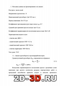 Исходные данные на проектирование