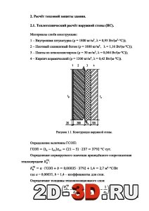 Теплотехнический расчёт наружной стены (НС)