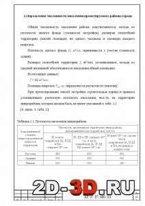 Определение численности населения проектируемого района города