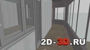3Д модель балкона дома