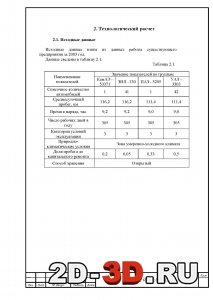 Технологический расчет