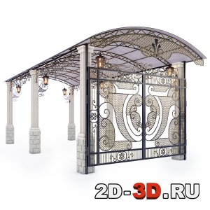 3D модель крыльца части входа во двор в 3ds Max