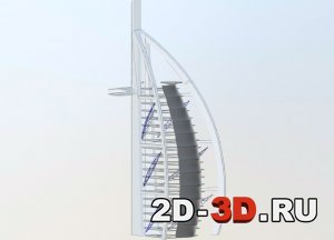 Отель Бурдж-эль-Араб в Дубае, 3D модель в Revit