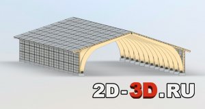 Деревянный каркас одноэтажного производственного здания