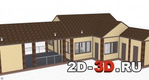 Дом с террасой и баней в Renga