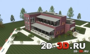Кафе двухэтажное в Revit