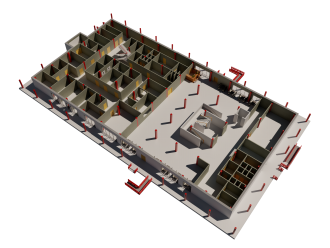 Разрез 3d модели ресторана 2