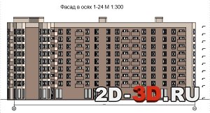 Фасад в осях 1-24